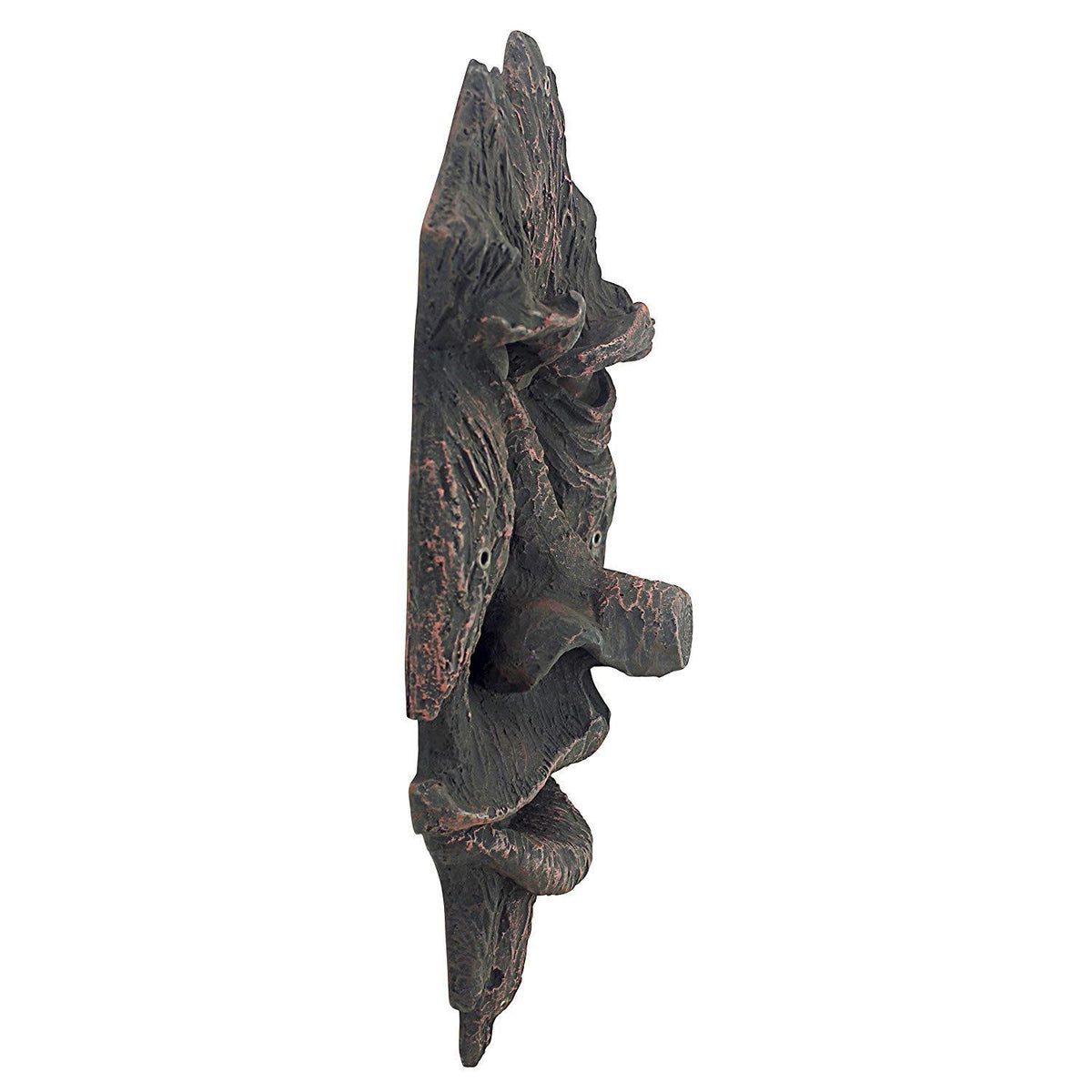 Design Toscano Nottingham Woods Greenman - Escultura de Pared de fantasía para Interiores y Exteriores, 15 Pulgadas de Alto, Resina de Piedra fundida, Acabado de Madera