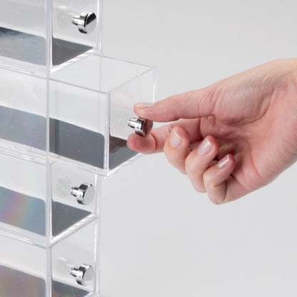 InterDesign Clarity - Jewelry organizer, with 4 drawers for watches, necklaces, rings, etc, anti-scratch, Plastic, Transparent