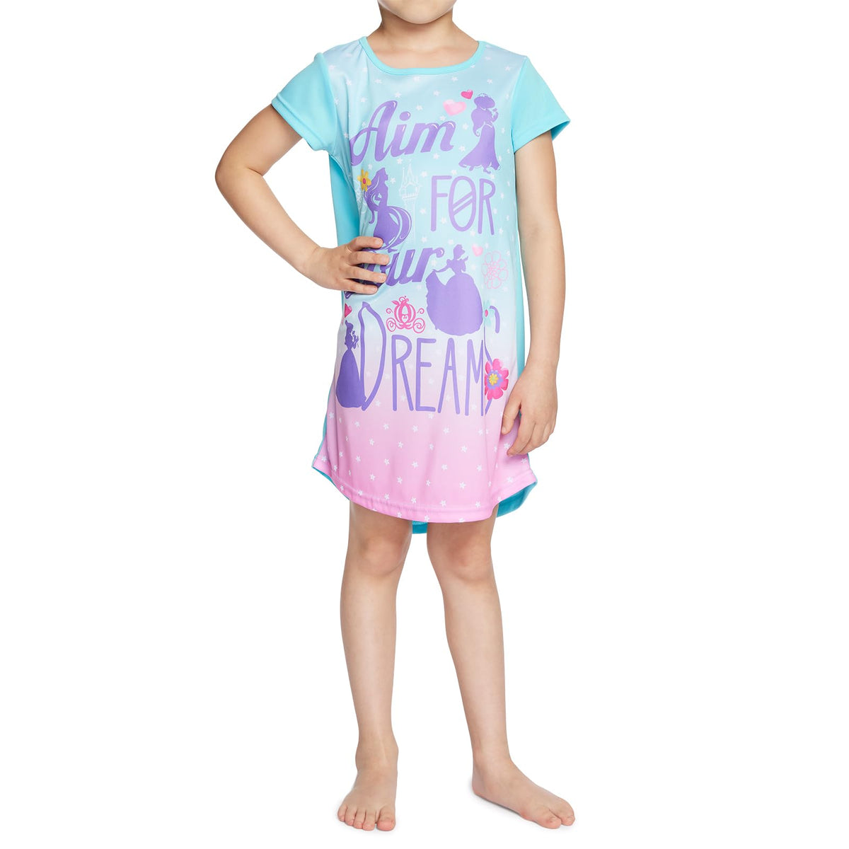 Disney Girls’ Big Princess Nightgowns, Pack of 3
