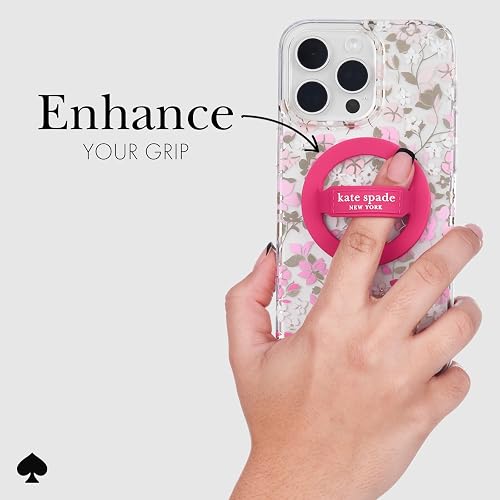Kate Spade New York - Agarre magnético para teléfono, extraíble y Plegable, pompón Rosa