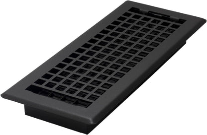 Decor Grates LTH412-BLK - Registro de suelo de celosía, 4 x 12 pulgadas, negro, 3 pies cuadrados