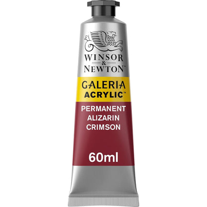 Winsor & Newton Galeria Pintura Acrílica, Tubo de 60 ml - Rojo (Permanent Alizarin Crimson 466) - Tubo de 2 onzas