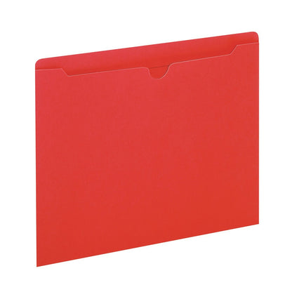 Pendaflex - Chaquetas de archivo de colores, pestaña reforzada, plana, tamaño carta, rojo, 100 chaquetas por caja ()