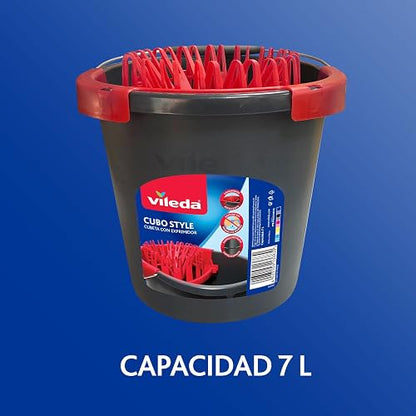 Vileda Cubo Gris Style - Cubeta con Exprimidor Resistente