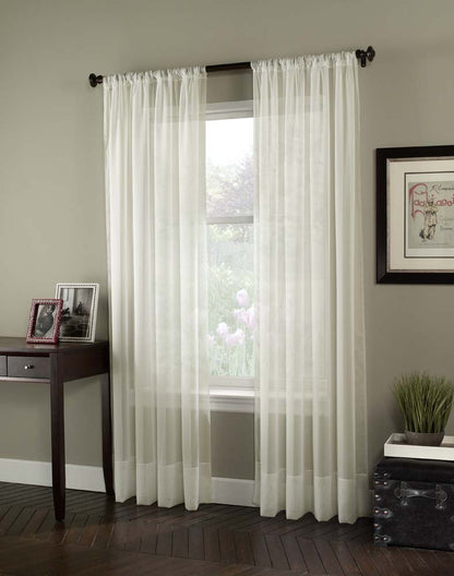 Curtainworks Soho Panel de Cortina Transparente, Blanco Winter - Ostra - 149.9An x 274.3Al cm (1 Paneles)