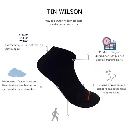 Wilson 5 Piezas Tin para Hombre, color Negro, Talla Unica, 8344