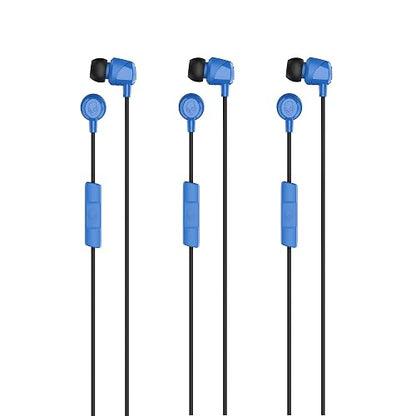 Skullcandy Jib Auriculares In-Ear, Micrófono, Compatibles con Dispositivos Bluetooth y Computadoras, Azul Paquete de 3