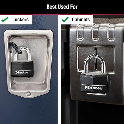 Master Lock Candado con llave de aluminio cubierto 146D, 1-9/16 pulgadas, rosa