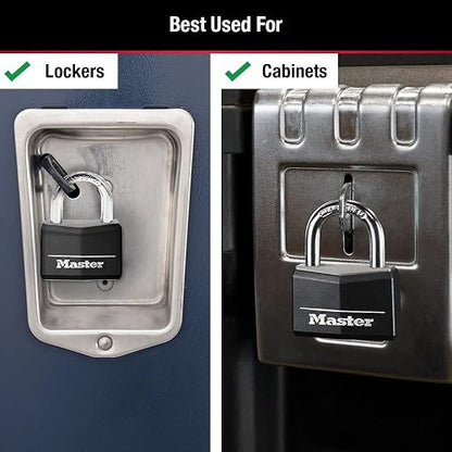Master Lock Candado con llave de aluminio cubierto 146D, 1-9/16 pulgadas, rosa