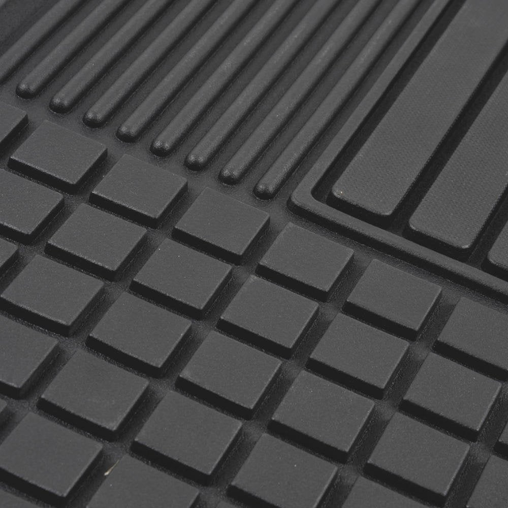 Motor Trend MT-150-GR - Alfombrilla de Goma Semi Personalizada para Todo Tipo de Clima, Color Gris, Negro, 2 Front