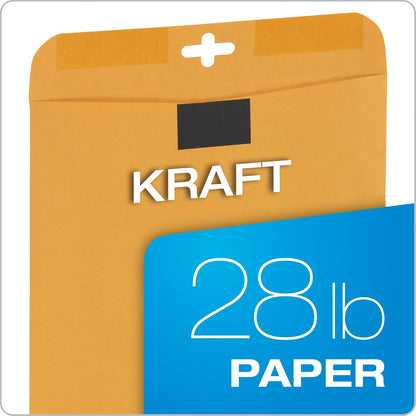 Quality Park - Sobres con cierre transparente, 10 pulgadas x 13 pulgadas, Kraft, 100 unidades (43768)