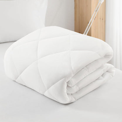 SLEEP PHILOSOPHY - Almohadilla de protección Impermeable para colchón con gestión de Humedad Scotchgard 3M, Microfibra hipoalergénica, elástica Completa, Blanco, tamaño matrimonial 54" x 72"