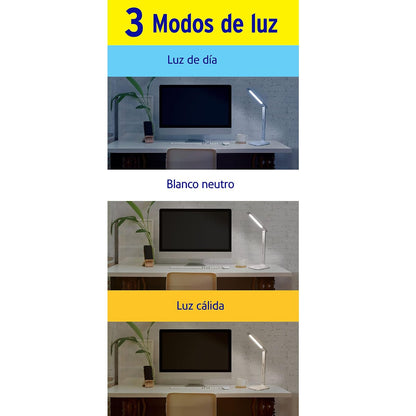 Volteck Lait LES-300L, Lámpara de LED 8W 5 niveles de iluminación para escritorio