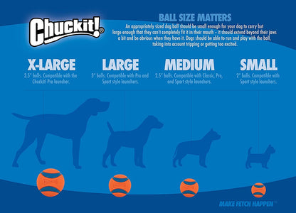ChuckIt! Tennis Ball, Orange, Extra Large, 2-Pack