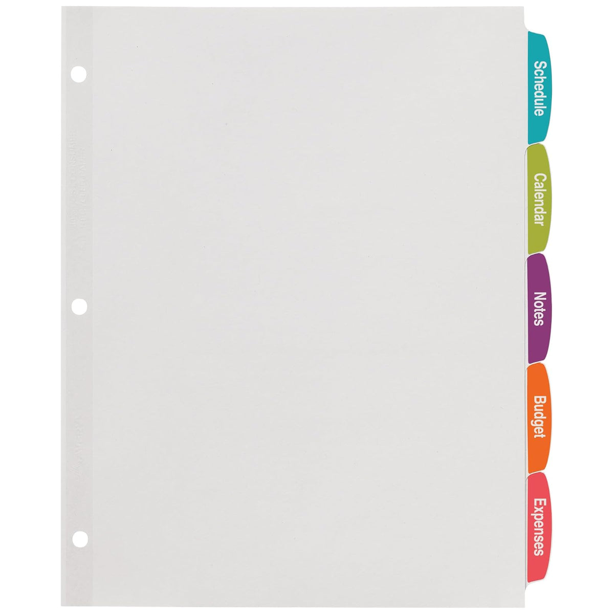 Avery Big Tab - Separadores de etiquetas blancas imprimibles con Easy Peel, 5 pestañas, 20 juegos (14434)