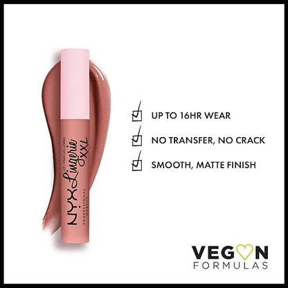 NYX Professional Maquillaje Labial Lencería XXL Mate Líquido Lápiz Labial Desvestida (Rosa Nude)