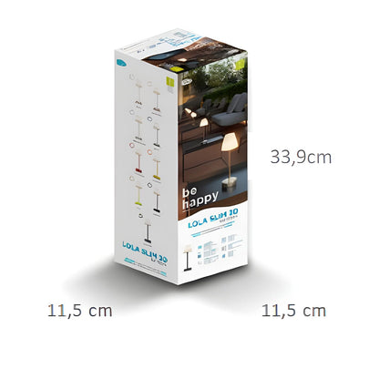 Lámpara de mesa sin cables LOLA SLIM 30 cm, portátil y recargable. Color Antracita. Uso Interior y Exterior. Marca: New Garden. 160 lúmenes. Luz Cálida