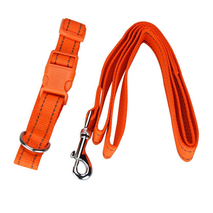 Fancy Pets Correa y Collar Ajustables para Perro Tamaño Mediano con Bandas Reflejantes Varios Colores