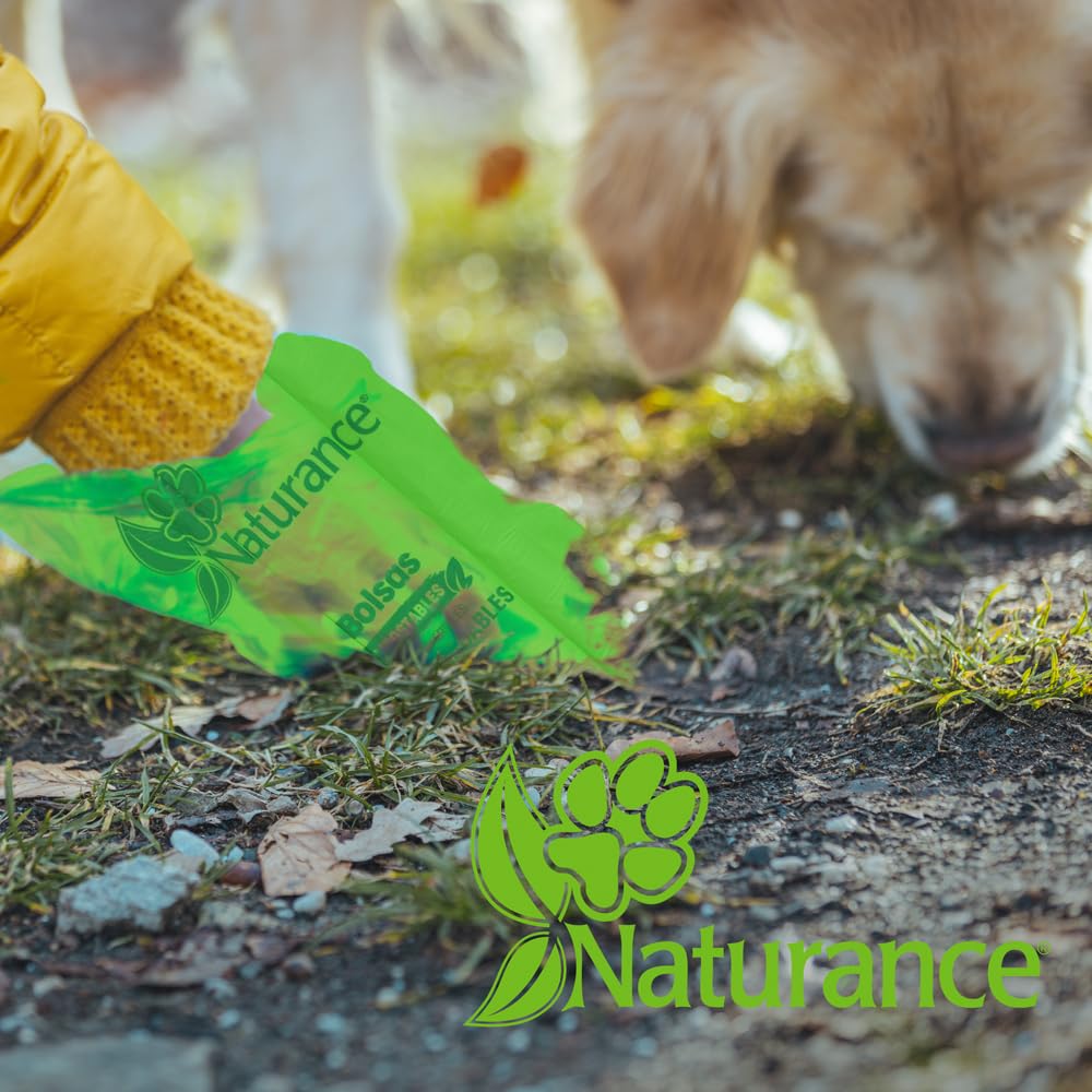 Fancy Pets Bolsas Compostables Biodegradables Sanitarias para Recoger Desechos y/o Heces Fecales de Perro con 8 Rollos / 120 bolsas