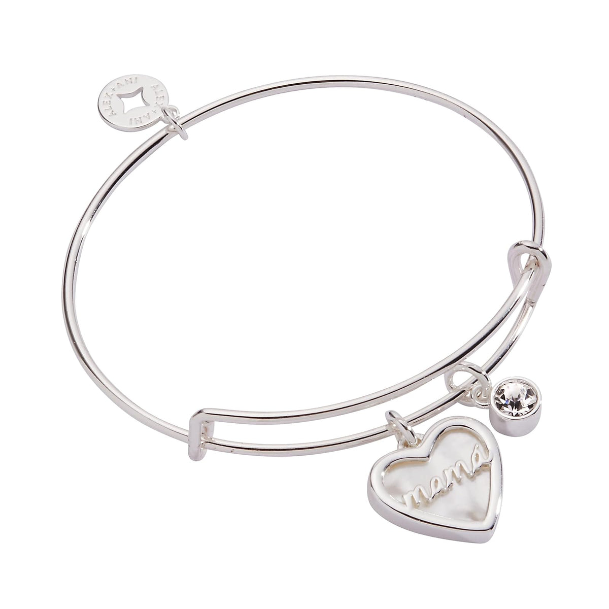Alex and Ani Pulsera Mamá Madreperla | Pulsera con Dije para Mujer | Perla, Cristal | Pulsera Ajustable para Mujer | Joyería Familiar