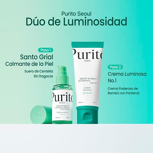 PURITO crema hidratante facial y corporal con bambú y pantenol 100 ml - crema facial ligera no grasa - skin care hidratación intensa