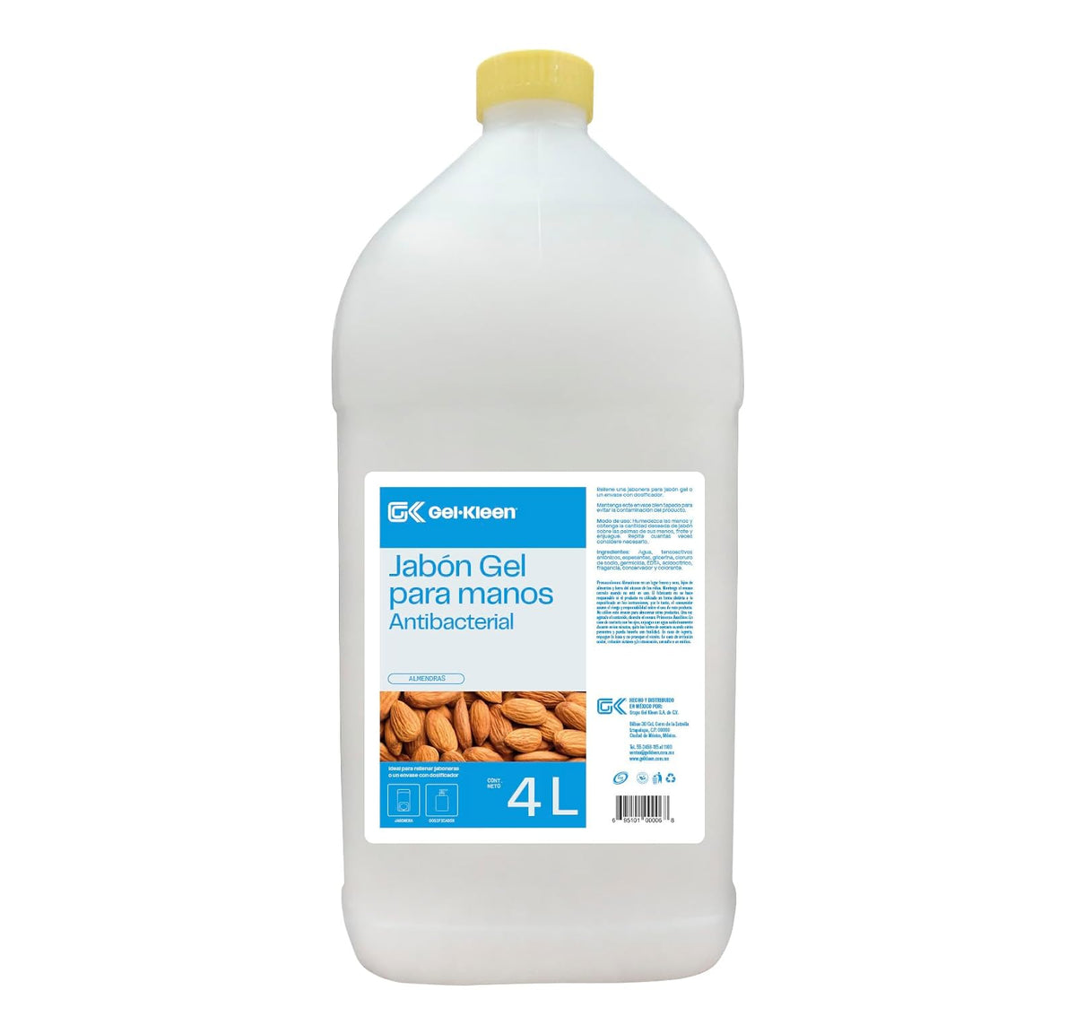 Gel Kleen Jabón Antibacterial para Manos 4 Litros - Almendra