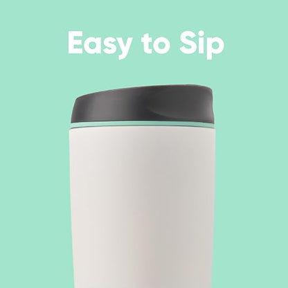 Owala SmoothSip Insulated Stainless Steel Coffee Tumbler, Reusable Iced Coffee Cup, Hot Coffee Travel Mug, BPA Free 20 oz, Gray (Cloudscape)