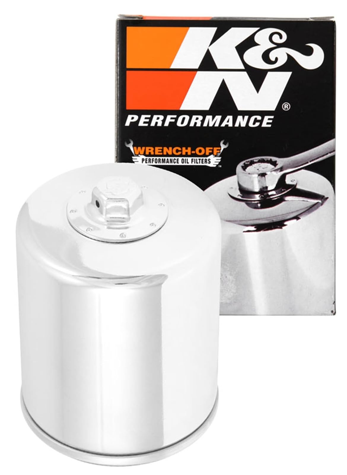 K&N Filtro de Aceite Powersports Cartucho Cromado 76 x 98 mm Compatible con Harley Davidson KN-174C