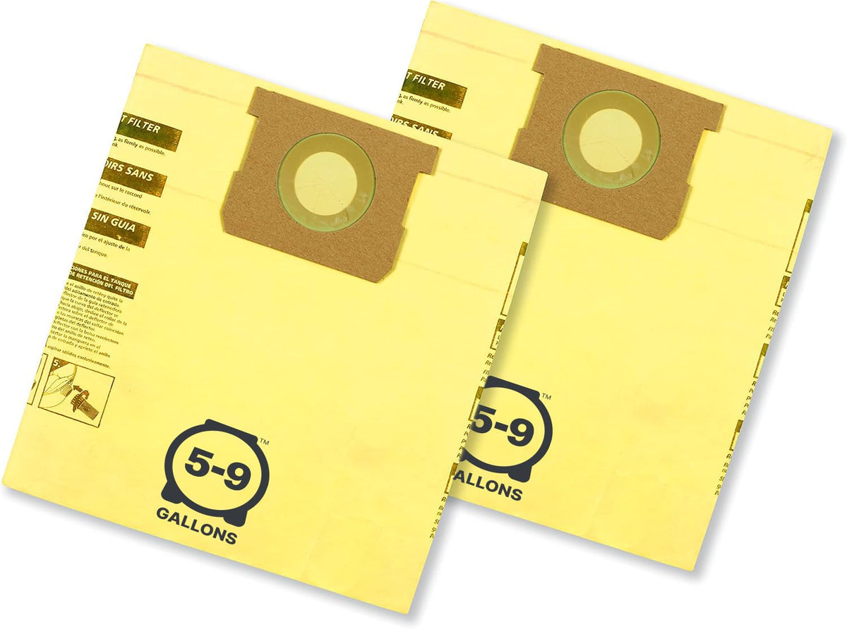 Shop-Vac 9067100 Genuine Type H 5-to-8-Gallon High-Efficiency Disposable Collection Filter Bag 2-Pack