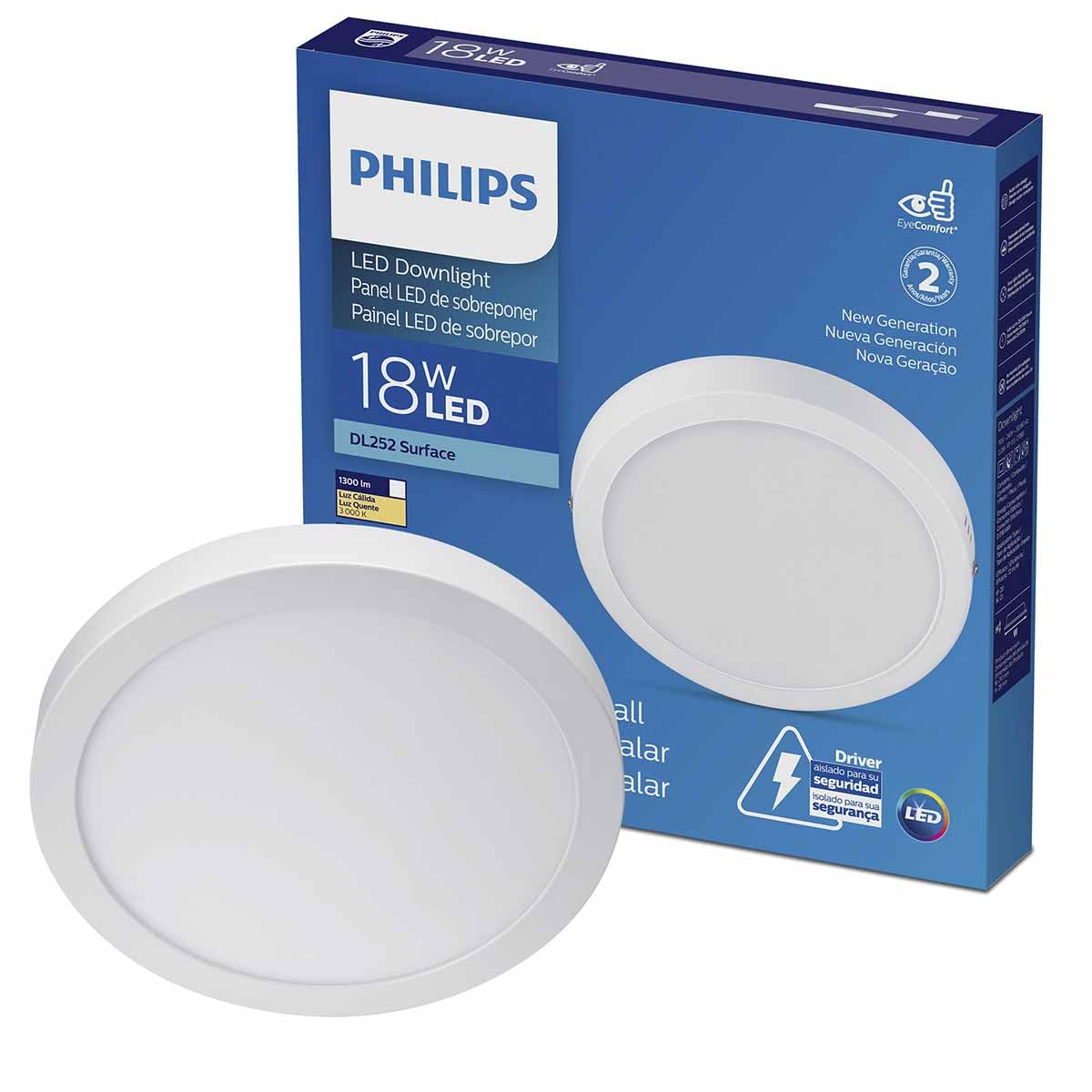 Philips LED Empotrado redondo External slim 18 watts luz blanca neutra