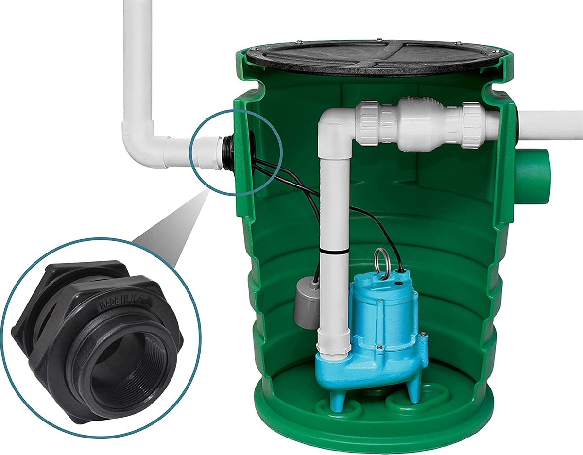 Little Giant AD-BH-2 Bulkhead Fitting for Pond, 2-Inch