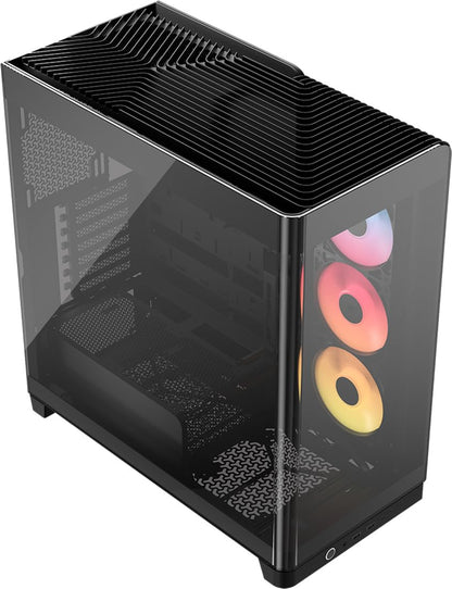 Corsair Frame 4500X RS-R ARGB Caja de PC Semitorre con Cristal Panorámico – Sistema de Montaje de InfiniRail, Capacidad para Dos radiadores de 360 mm, Incluye 3 Ventiladores RS120R – Negro
