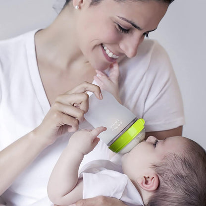 Comotomo Natural Feel Baby Bottle, Green, 5 Ounces