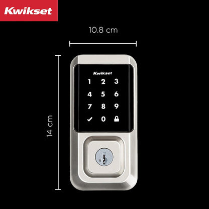 Kwikset Halo - Cerradura inteligente Wi-Fi, cerrojo de puerta de entrada sin llave, desbloqueo automático de Geofence, certificado AAA de grado sin concentrador, fácil instalación, acabado de por vida