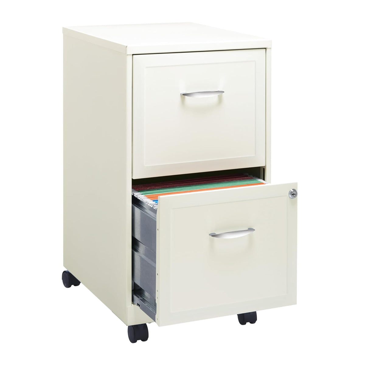 Space Solutions - Archivador Vertical Inteligente de 18 Pulgadas, 2 cajones, Color Blanco Perla