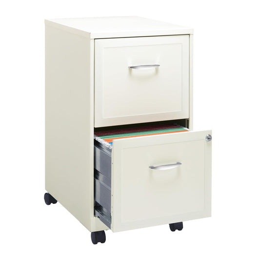 Space Solutions - Archivador Vertical Inteligente de 18 Pulgadas, 2 cajones, Color Blanco Perla