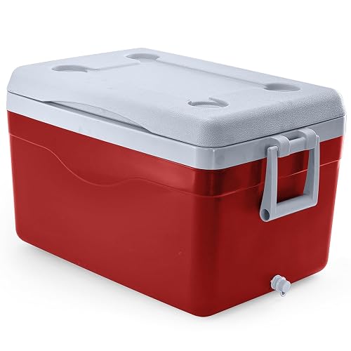 Guateplast - Hielera Portátil de 50 litros (53 QT) | Capacidad para 70 Latas | Enfriador Resistente y Liviano | Cooler - Hielo | Hielera Grande |