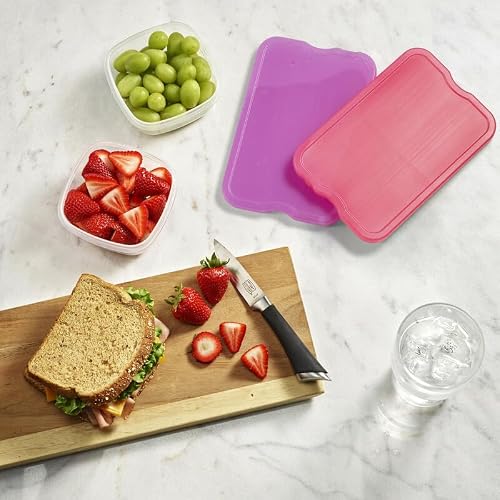 Fit + Fresh XL Cool Coolers - Paquete de hielo delgado para fiambrera, enfriadores, bolsas de playa y cestas de picnic, multicolor, paquete de 4, extragrande