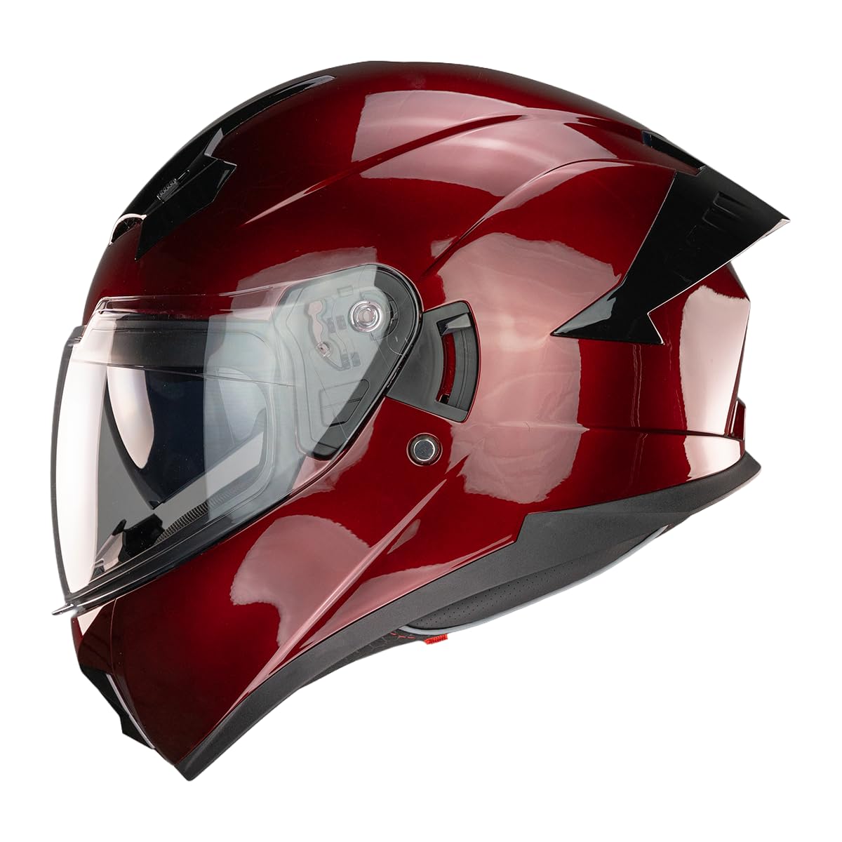 KOV Casco Beta Cherry Rojo Brillante Integral para Moto Certificado Dot
