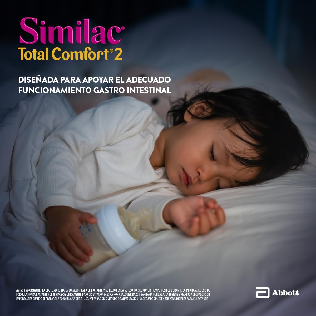 SimilacTotal Comfort 2 Fórmula Baja en Lactosa Pack 2.4 kg | Fórmula Etapa 2 para niños de 1 a 3 años con necesidades especiales de nutrición con proteína parcialmente hidrolizada