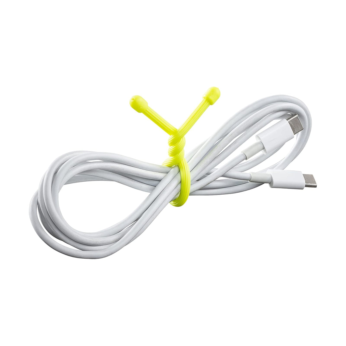 Nite Ize Original Gear Tie, tira retorcida de goma reutilizable, 6" - 2-Pack, Amarillo Neón
