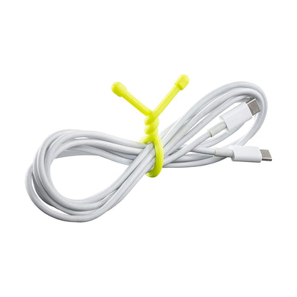 Nite Ize Original Gear Tie, tira retorcida de goma reutilizable, 6" - 2-Pack, Amarillo Neón