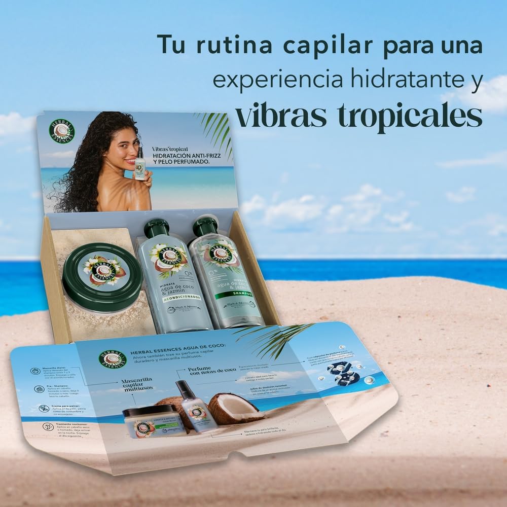 Herbal Essences Kit Exclusivo VIBRAS TROPICAL Rutina Completa Agua de Coco
