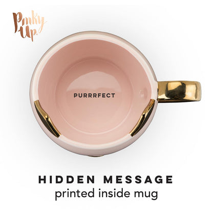 Pinky Up Chloe - Taza, diseño de gato, Rosado, 12 onzas, 1