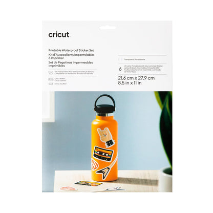 Cricut Papel Calcomanía Impermeable Tamaño Carta EE UU | Transparente, 6 Hojas, 8.5 x 11 pulgadas, Impresión De Inyección De Tinta