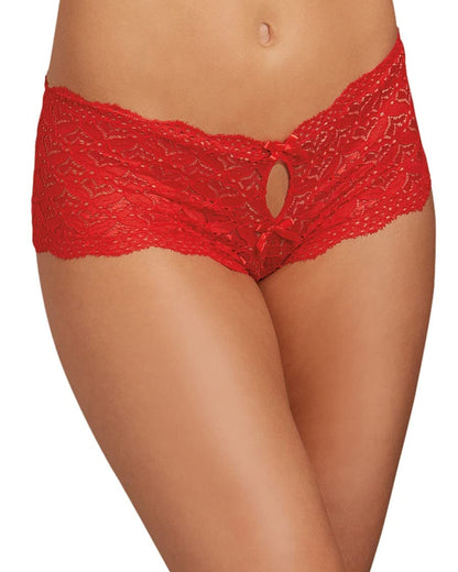 Dreamgirl Pantaletas con Abertura y Detalle de Corazón, Talla Grande