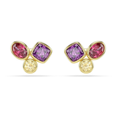 Pendientes de botón Imber, Tallas mixtas, Lilases, Acabado en oro de 18 quilates
