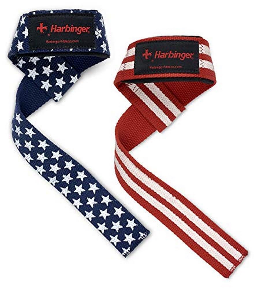 Harbinger Correas Acolchadas NeoTek para Levantamiento de Pesas - Correa de elevación - bandera