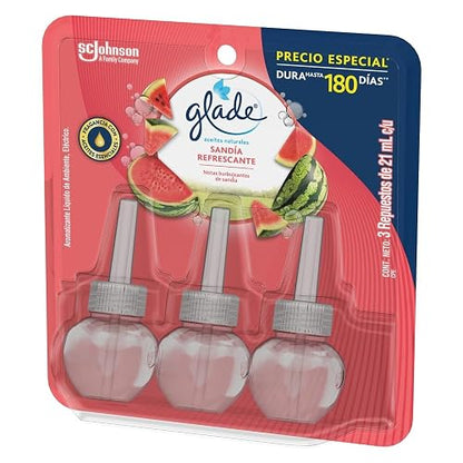 Glade Aromatizante para Hogar Eléctrico Sandía Refrescante 3 Repuestos 21ml