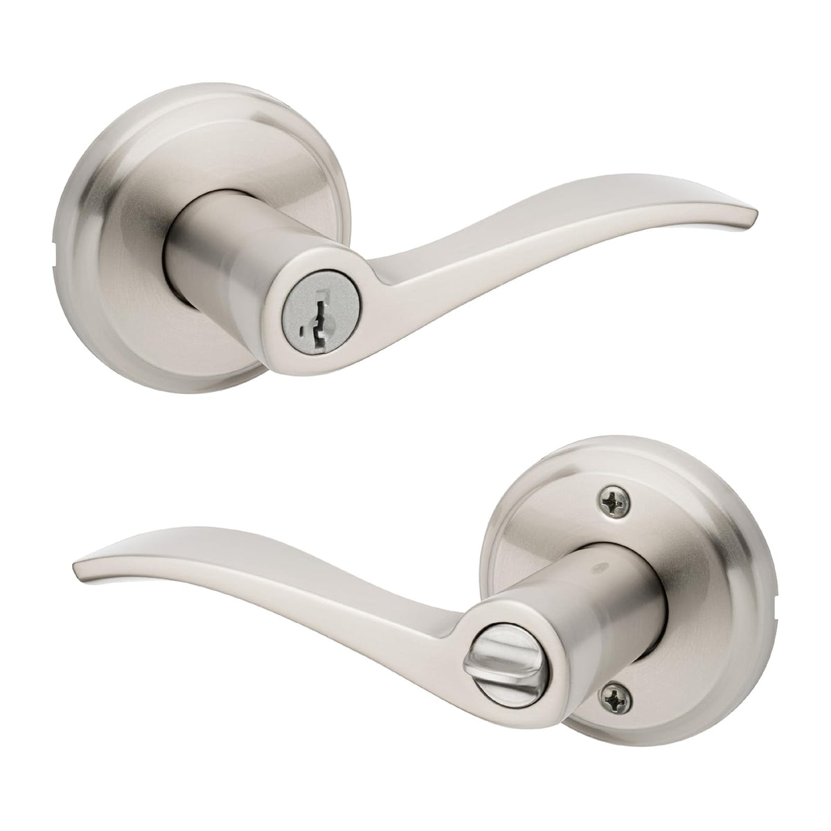 Kwikset Sedona Manija de Entrada con Cerradura y Llave - Entry - Níquel Satinado